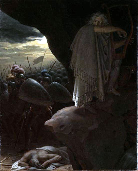 The Last Bard of Wales, vintage artwork by Anne-Louis Girodet de Roussy-Trioson, 12x8" (A4) Poster