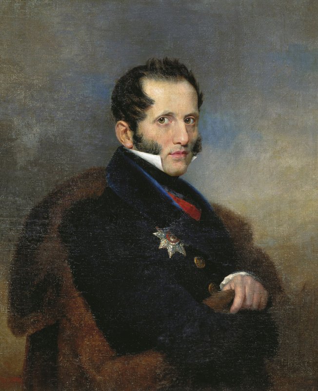 Portrait of Count S.S. Uvarov, vintage artwork by Vasily Golike, A3 (16x12") Poster Print