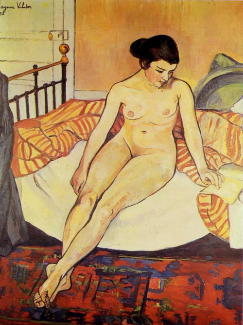 Nude with a Striped Blanket by Suzanne Valadon,A3(16x12")Poster