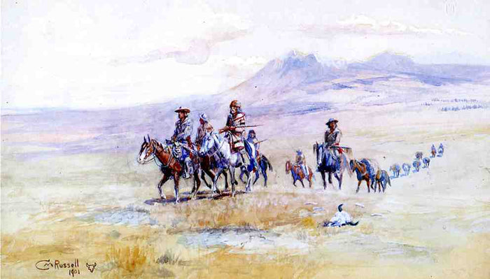 Coming across the Plain by Charles Marion Russell,A3(16x12