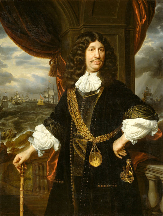 Mattheus van den Broucke (1620-85), Councillor of the Indies, vintage artwork by Samuel van Hoogstraeten, 12x8" (A4) Poster