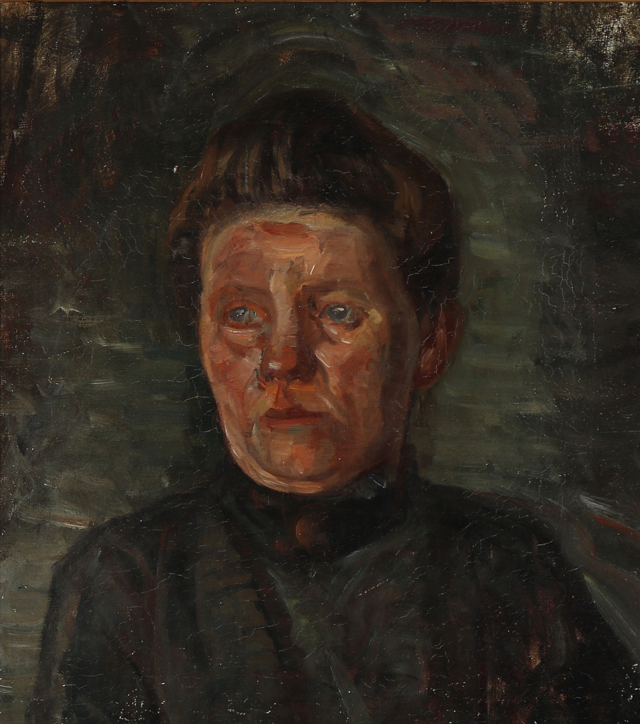 trait of a woman in black by Attributed to Albert Gottschalk,A3(16x12")Poster
