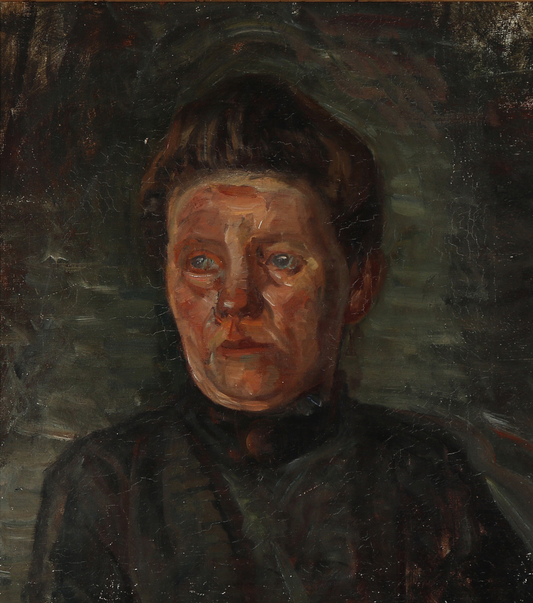 trait of a woman in black by Attributed to Albert Gottschalk,A3(16x12")Poster
