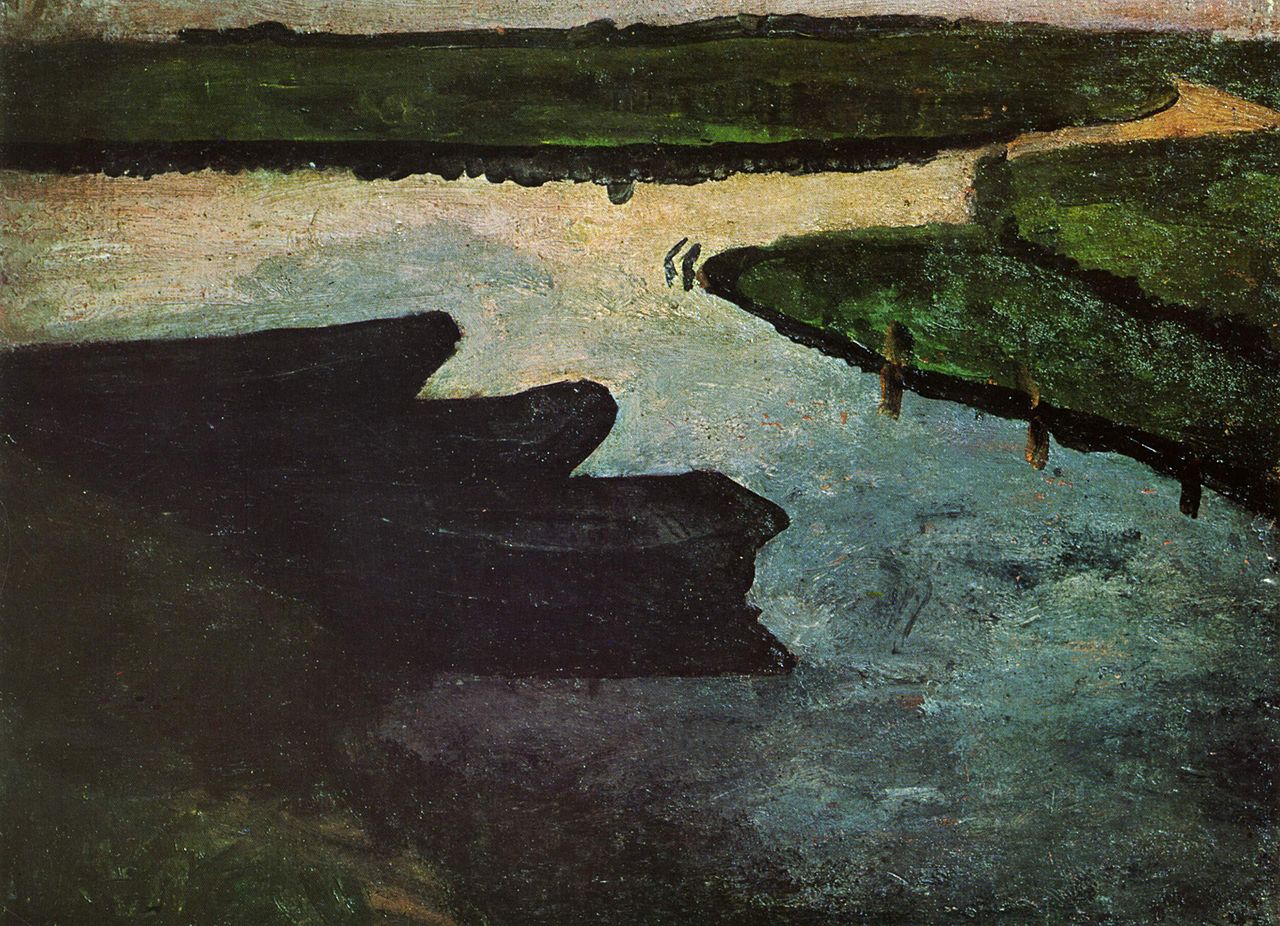 Canal with peat barges by Paula Modersohn-Becker,16x12(A3) Poster