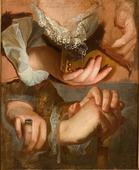 Study of Hands, vintage artwork by Hyacinthe Rigaud, 12x8" (A4) Poster
