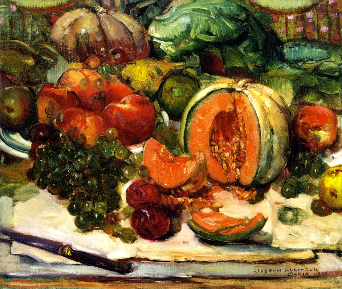 Cantaloupe, vintage artwork by Joseph Kleitsch, 12x8" (A4) Poster