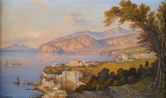 A View of Sorrento, vintage artwork by Gonsalvo Carelli, A3 (16x12") Poster Print