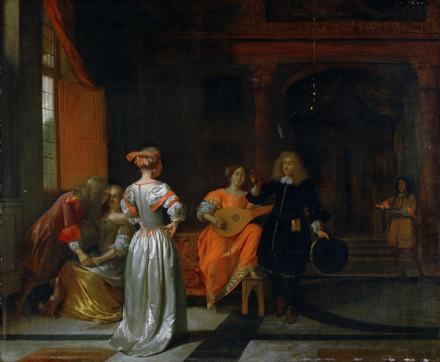 A Party, vintage artwork by Pieter de Hooch, 12x8" (A4) Poster