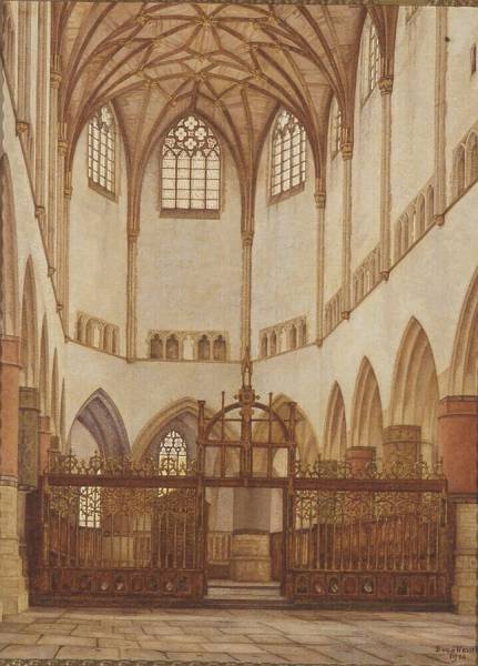 r of the Church of St. Bavo at Haarlem by Bertha van Hasselt,16x12(A3) Poster