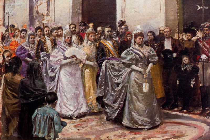 El cortejo de lareina María Cristin by Adolfo Lozano Sidro,16x12(A3) Poster