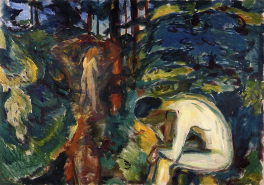 After the Fall, vintage artwork by Edvard Munch, 12x8" (A4) Poster