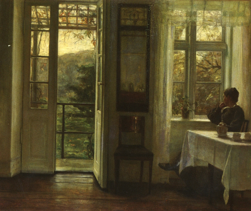 Sitting at a Window in a Sunlit Room by Carl Vilhelm Holsoe,A3(16x12")Poster