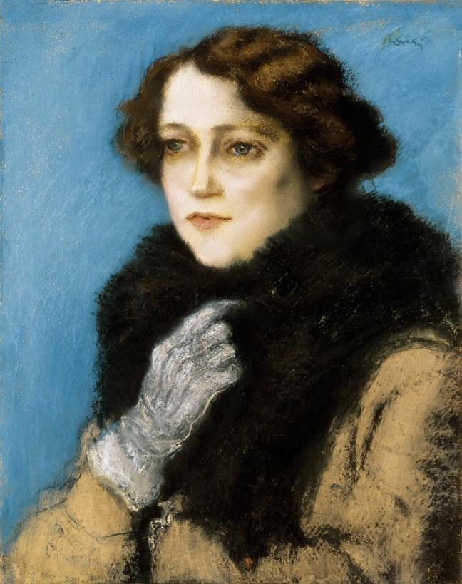 Lady with Black Boa by Jozsef Rippl-Ronai,A3(16x12")Poster