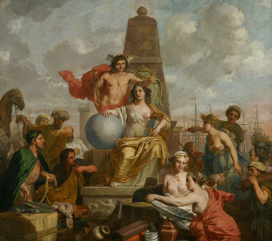 Allegory of Amsterdam Prosperity, vintage artwork by Gerard de Lairesse, 12x8" (A4) Poster