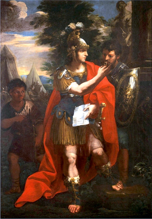 Alexander and Hephaestion, vintage artwork by Andrea Camassei, 12x8" (A4) Poster