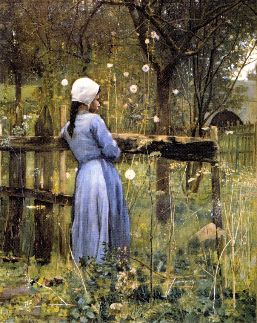 Girl in a Meadow by William Stott-of-Oldham,A3(16x12")Poster