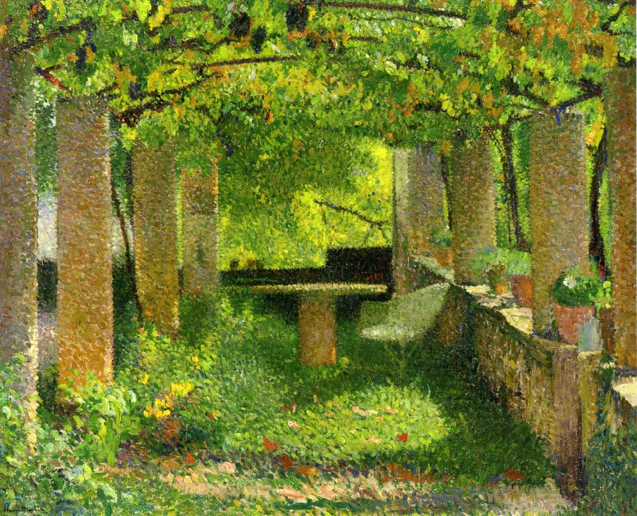 The Arbour, vintage artwork by Henri Martin, 12x8" (A4) Poster