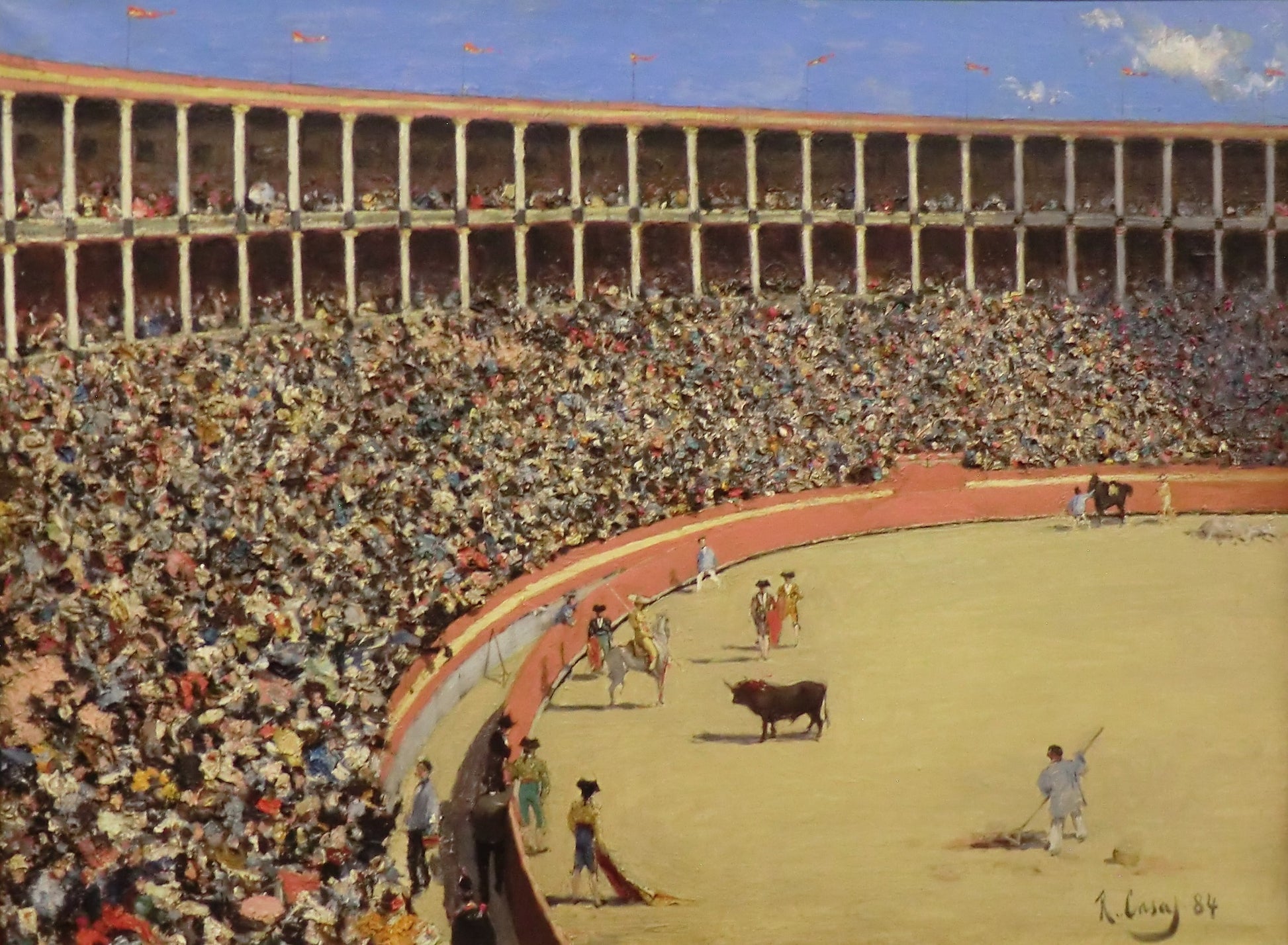 Plaza de Toros (The Bullring), vintage artwork by Ramon Casas y Carbó, 12x8" (A4) Poster