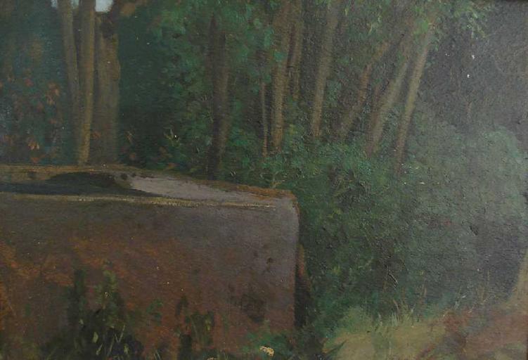 Fountain in the Gardens of the Villa Medici, Rome, vintage artwork by Jean-Jacques Henner, 12x8" (A4) Poster