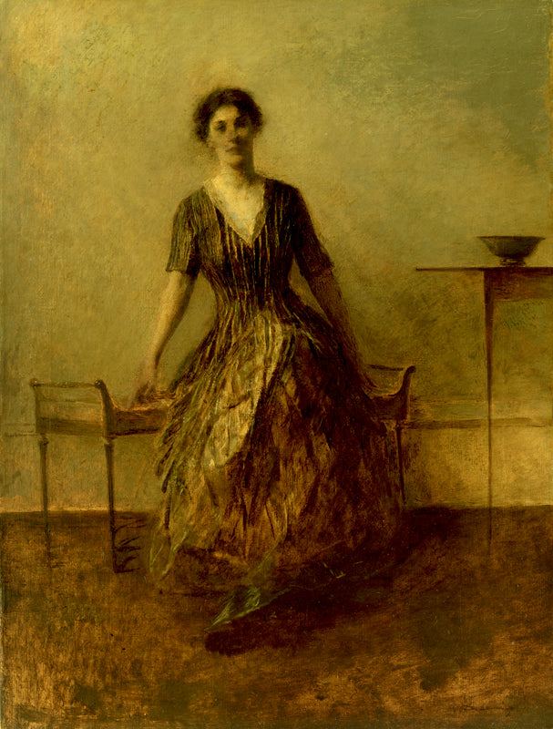 Black And Gold, vintage artwork by Thomas Wilmer Dewing, 12x8" (A4) Poster