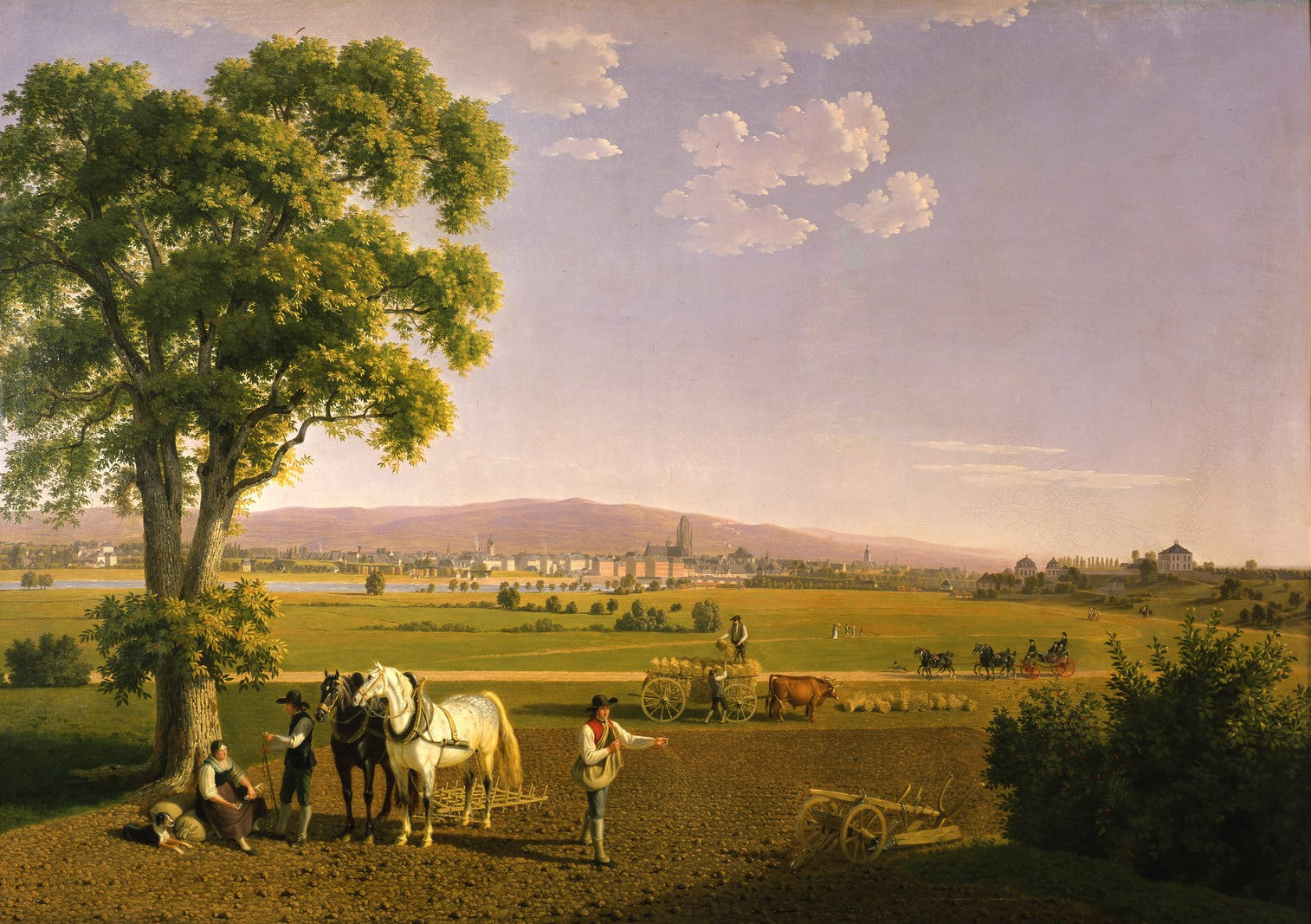 View of Frankfurt from the Southeast, vintage artwork by Johannes Jakob Biedermann, 12x8" (A4) Poster