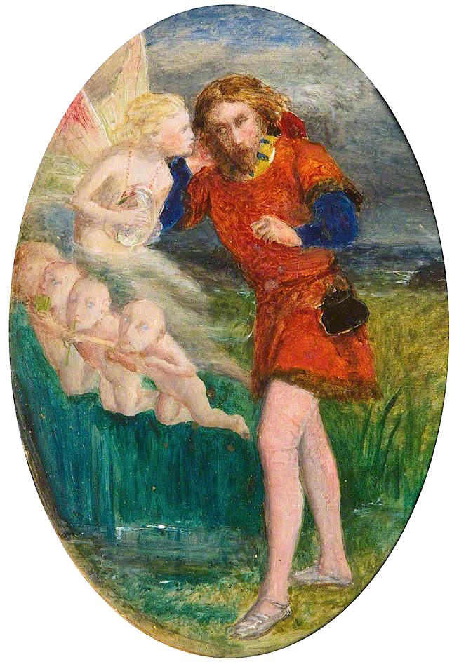 Ferdinand Lured by  Ariel, vintage artwork by Sir John Everett Millais, 12x8" (A4) Poster
