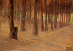 Forest with Sunlit Clearing in the Background, vintage artwork by Egon Schiele, 12x8" (A4) Poster