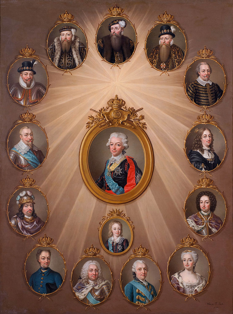 The Gustavian Family, vintage artwork by Ulrika Fredrica Pasch, 12x8" (A4) Poster