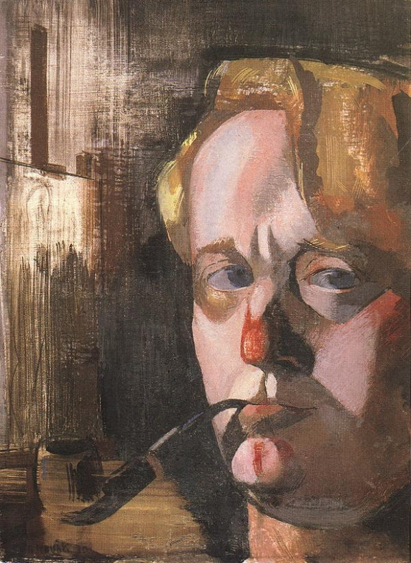 Self Portrait with Pipe and Easel by Vilmos Aba-Novák,16x12(A3) Poster