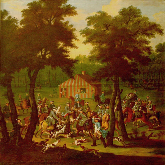 Hunt at the Red House, vintage artwork by Peter Jacob Horemans, 12x8" (A4) Poster