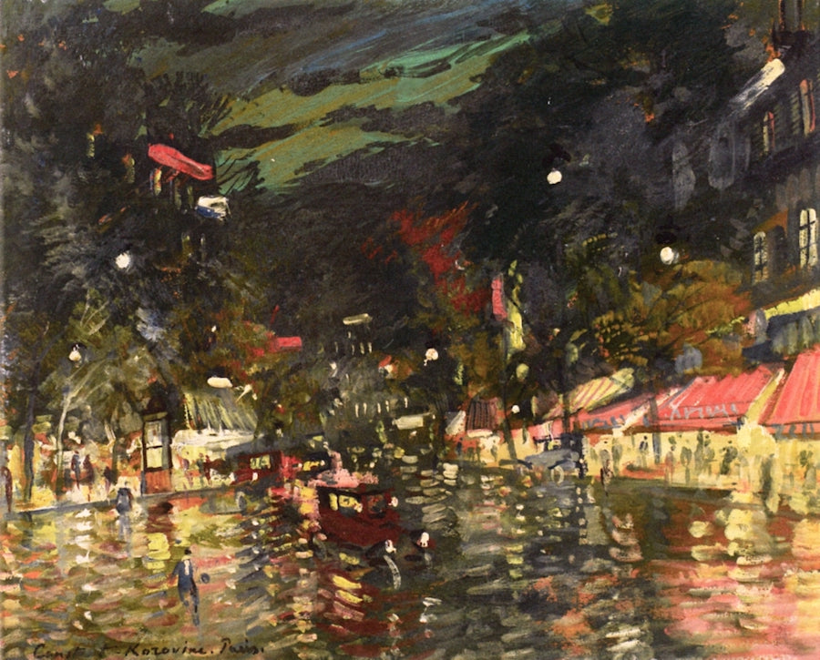 Boulevard by Night, Paris by Constantin Alexeevich Korovin,A3(16x12")Poster