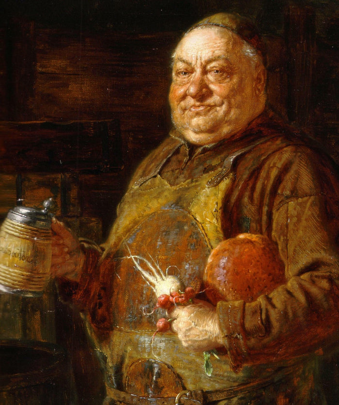 Brewer (Detail), vintage artwork by Eduard von Grützner, 12x8