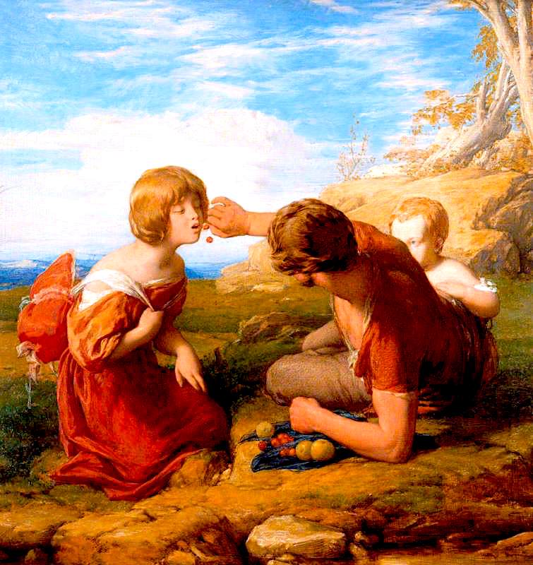 Open Your Mouth and Shut Your Eyes, vintage artwork by William Mulready, 12x8" (A4) Poster