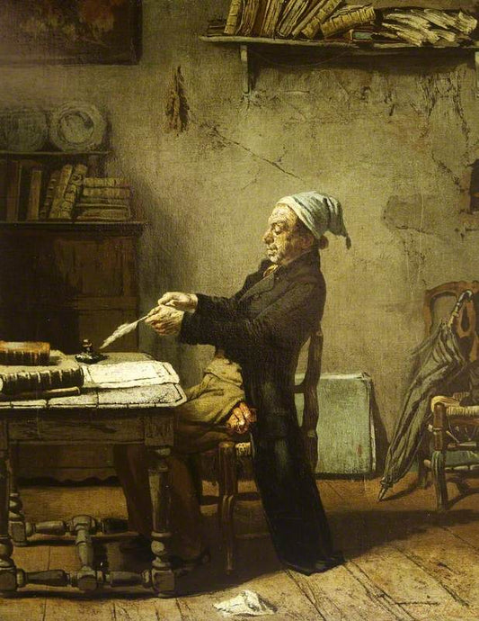 Man at a Desk, vintage artwork by Theodore Gerard, 12x8" (A4) Poster