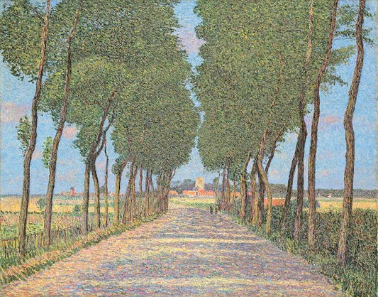 Allee with View of St. Anna, vintage artwork by Paul Baum, 12x8" (A4) Poster