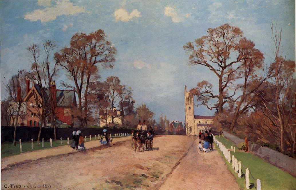 The Avenue, Sydenham, vintage artwork by Camille Pissarro, 12x8" (A4) Poster