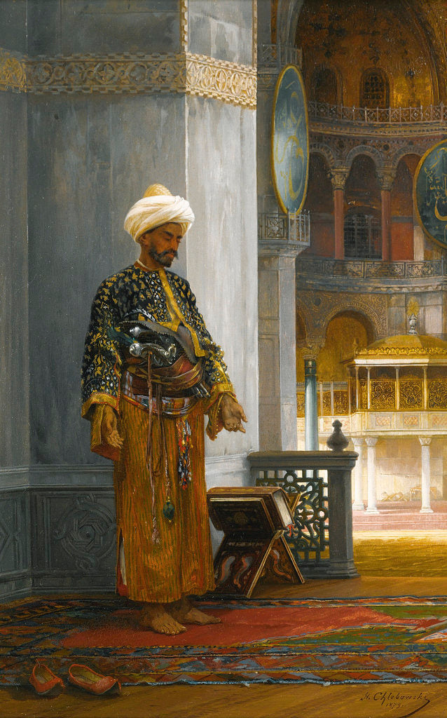 At Prayer, Hagia Sophia, vintage artwork by Stanislaus Poraj Chlebowski, 12x8" (A4) Poster