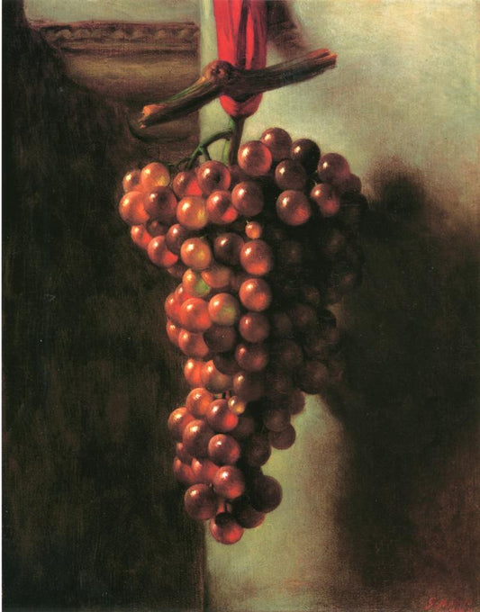 Hanging Grapes, vintage artwork by George Henry Hall, 12x8" (A4) Poster