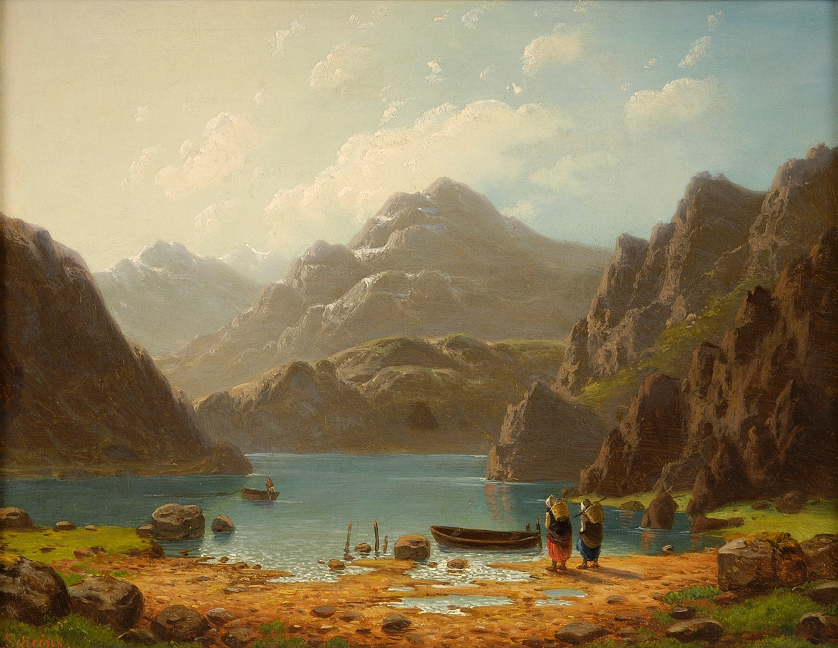 Late summer day at the lake, vintage artwork by Carl Ludwig Scheins, A3 (16x12") Poster Print