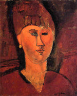 Head of Red-Haired Woman, vintage artwork by Amedeo Modigliani, 12x8" (A4) Poster