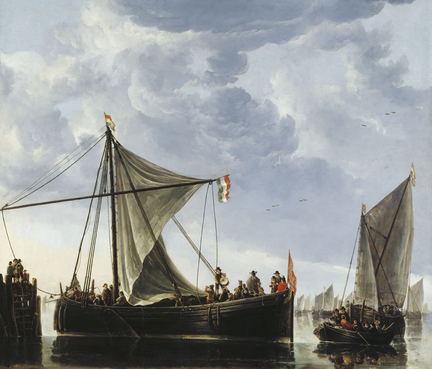 The Passage Boat, vintage artwork by Aelbert Cuyp, 12x8" (A4) Poster