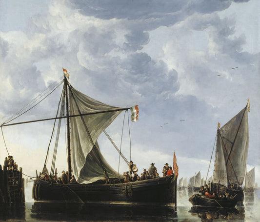 The Passage Boat, vintage artwork by Aelbert Cuyp, 12x8" (A4) Poster
