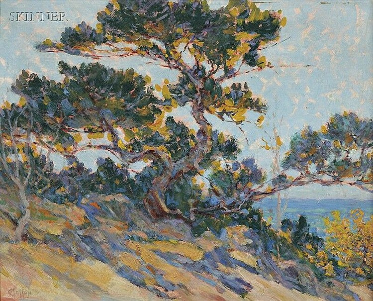 Windswept Cypress, vintage artwork by William Baxter Palmer Closson, 12x8" (A4) Poster