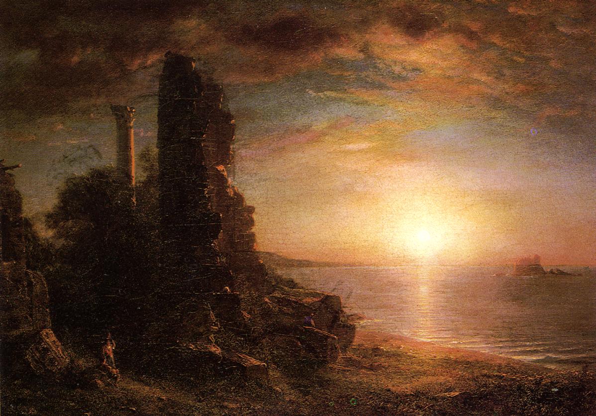 Landscape in Greece, vintage artwork by Frederic Edwin Church, 12x8" (A4) Poster