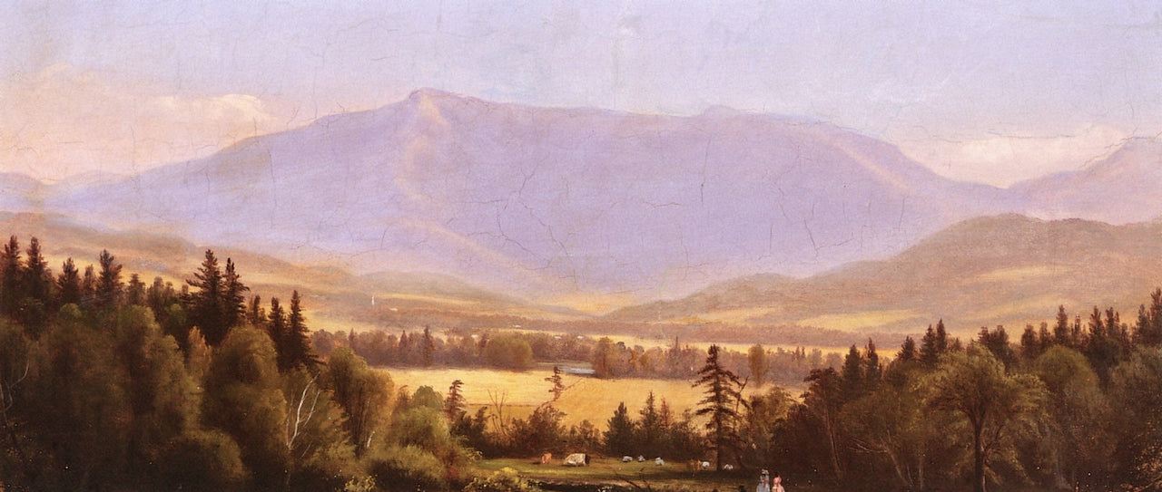 Mount Mansfield from the University of Vermont Campus, vintage artwork by Charles Louis Heyde, 12x8" (A4) Poster
