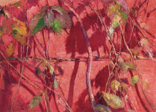 Grapevine Against the Wall, vintage artwork by Mikhail Tkachenko, 12x8" (A4) Poster