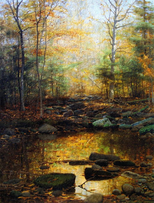 Woodland Brook, vintage artwork by William Bliss Baker, 12x8" (A4) Poster