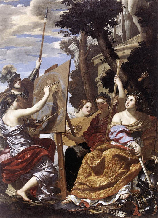 Allegory of Peace, vintage artwork by Simon Vouet, 12x8" (A4) Poster