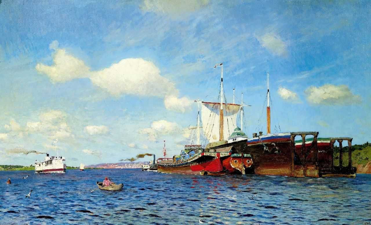 Brisk wind, the Volga by Isaak Levitan,A3(16x12")Poster