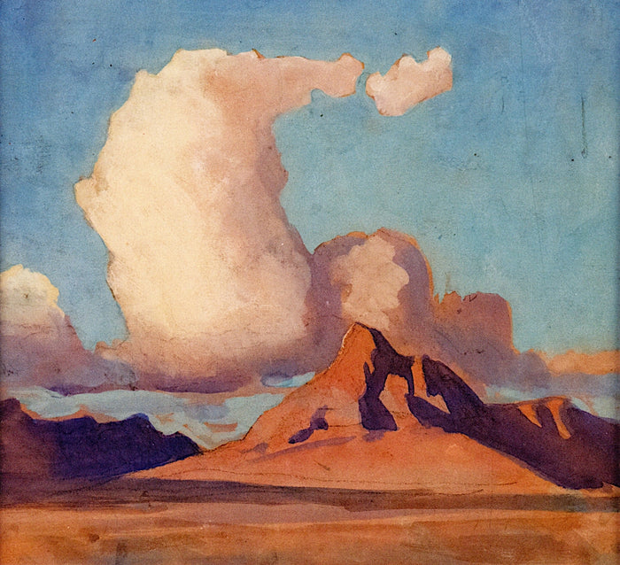 Peak and Cloud #3, vintage artwork by Maynard Dixon, 12x8